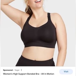Black high support bra all in motion from Target 36 DD